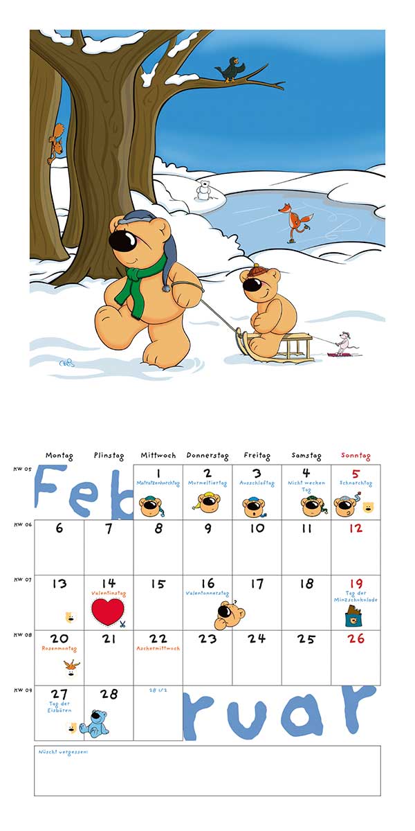 Bärenkalender - Februar 2023